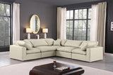 Comfy Cream Vegan Leather Modular Sectional 188Cream-Sec5C Meridian Furniture