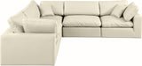 Comfy Cream Vegan Leather Modular Sectional 188Cream-Sec5C Meridian Furniture