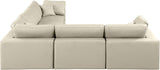 Comfy Cream Vegan Leather Modular Sectional 188Cream-Sec5C Meridian Furniture