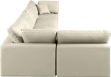 Comfy Cream Vegan Leather Modular Sectional 188Cream-Sec5D Meridian Furniture