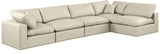 Comfy Cream Vegan Leather Modular Sectional 188Cream-Sec5D Meridian Furniture