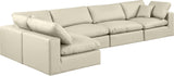 Comfy Cream Vegan Leather Modular Sectional 188Cream-Sec5D Meridian Furniture