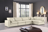 Comfy Cream Vegan Leather Modular Sectional 188Cream-Sec5D Meridian Furniture