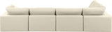 Comfy Cream Vegan Leather Modular Sectional 188Cream-Sec5D Meridian Furniture