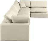 Comfy Cream Vegan Leather Modular Sectional 188Cream-Sec5D Meridian Furniture