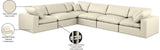 Comfy Cream Vegan Leather Modular Sectional 188Cream-Sec6A Meridian Furniture