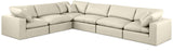 Comfy Cream Vegan Leather Modular Sectional 188Cream-Sec6A Meridian Furniture