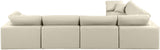 Comfy Cream Vegan Leather Modular Sectional 188Cream-Sec6A Meridian Furniture