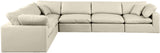 Comfy Cream Vegan Leather Modular Sectional 188Cream-Sec6A Meridian Furniture