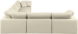 Comfy Cream Vegan Leather Modular Sectional 188Cream-Sec6A Meridian Furniture