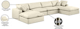 Comfy Cream Vegan Leather Modular Sectional 188Cream-Sec6B Meridian Furniture