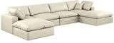 Comfy Cream Vegan Leather Modular Sectional 188Cream-Sec6B Meridian Furniture