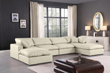 Comfy Cream Vegan Leather Modular Sectional 188Cream-Sec6B Meridian Furniture