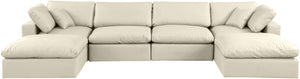 Comfy Cream Vegan Leather Modular Sectional 188Cream-Sec6B Meridian Furniture