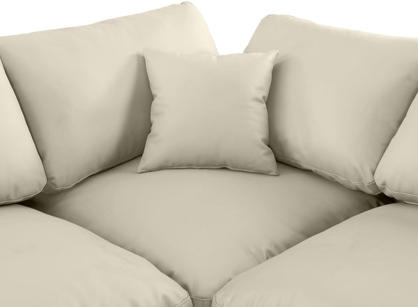 Comfy Cream Vegan Leather Modular Sectional 188Cream-Sec6B Meridian Furniture