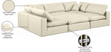 Comfy Cream Vegan Leather Modular Sectional 188Cream-Sec6C Meridian Furniture