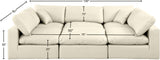 Comfy Cream Vegan Leather Modular Sectional 188Cream-Sec6C Meridian Furniture