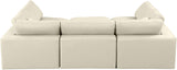 Comfy Cream Vegan Leather Modular Sectional 188Cream-Sec6C Meridian Furniture