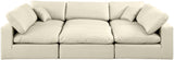 Comfy Cream Vegan Leather Modular Sectional 188Cream-Sec6C Meridian Furniture