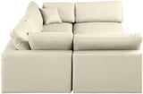 Comfy Cream Vegan Leather Modular Sectional 188Cream-Sec6C Meridian Furniture