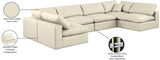 Comfy Cream Vegan Leather Modular Sectional 188Cream-Sec6D Meridian Furniture