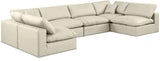 Comfy Cream Vegan Leather Modular Sectional 188Cream-Sec6D Meridian Furniture