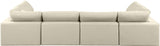 Comfy Cream Vegan Leather Modular Sectional 188Cream-Sec6D Meridian Furniture