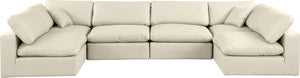 Comfy Cream Vegan Leather Modular Sectional 188Cream-Sec6D Meridian Furniture
