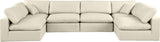 Comfy Cream Vegan Leather Modular Sectional 188Cream-Sec6D Meridian Furniture