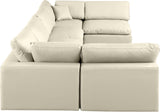 Comfy Cream Vegan Leather Modular Sectional 188Cream-Sec6D Meridian Furniture