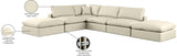 Comfy Cream Vegan Leather Modular Sectional 188Cream-Sec6E Meridian Furniture