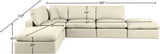 Comfy Cream Vegan Leather Modular Sectional 188Cream-Sec6E Meridian Furniture