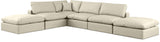 Comfy Cream Vegan Leather Modular Sectional 188Cream-Sec6E Meridian Furniture