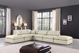 Comfy Cream Vegan Leather Modular Sectional 188Cream-Sec6E Meridian Furniture