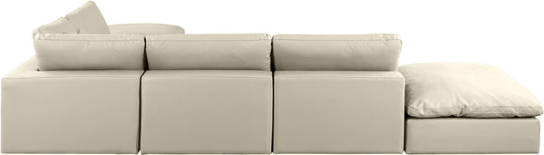 Comfy Cream Vegan Leather Modular Sectional 188Cream-Sec6E Meridian Furniture