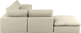 Comfy Cream Vegan Leather Modular Sectional 188Cream-Sec6E Meridian Furniture