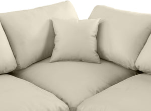 Comfy Cream Vegan Leather Modular Sectional 188Cream-Sec6E Meridian Furniture