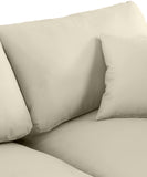 Comfy Cream Vegan Leather Modular Sectional 188Cream-Sec6E Meridian Furniture