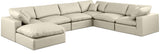 Comfy Cream Vegan Leather Modular Sectional 188Cream-Sec7A Meridian Furniture