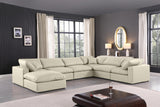 Comfy Cream Vegan Leather Modular Sectional 188Cream-Sec7A Meridian Furniture