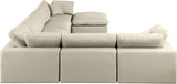 Comfy Cream Vegan Leather Modular Sectional 188Cream-Sec7A Meridian Furniture