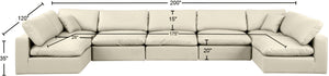 Comfy Cream Vegan Leather Modular Sectional 188Cream-Sec7B Meridian Furniture