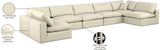 Comfy Cream Vegan Leather Modular Sectional 188Cream-Sec7B Meridian Furniture