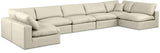 Comfy Cream Vegan Leather Modular Sectional 188Cream-Sec7B Meridian Furniture