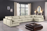 Comfy Cream Vegan Leather Modular Sectional 188Cream-Sec7B Meridian Furniture