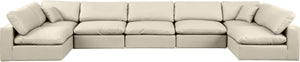 Comfy Cream Vegan Leather Modular Sectional 188Cream-Sec7B Meridian Furniture