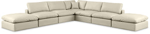 Comfy Cream Vegan Leather Modular Sectional 188Cream-Sec7C Meridian Furniture