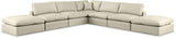 Comfy Cream Vegan Leather Modular Sectional 188Cream-Sec7C Meridian Furniture