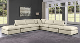 Comfy Cream Vegan Leather Modular Sectional 188Cream-Sec7C Meridian Furniture