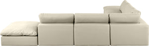 Comfy Cream Vegan Leather Modular Sectional 188Cream-Sec7C Meridian Furniture